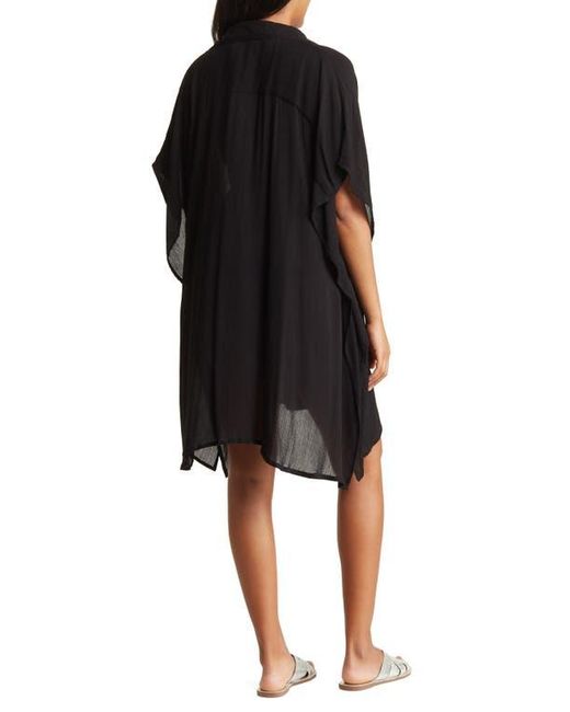 Boho Me Black Sharkbite Button-Up Coverup