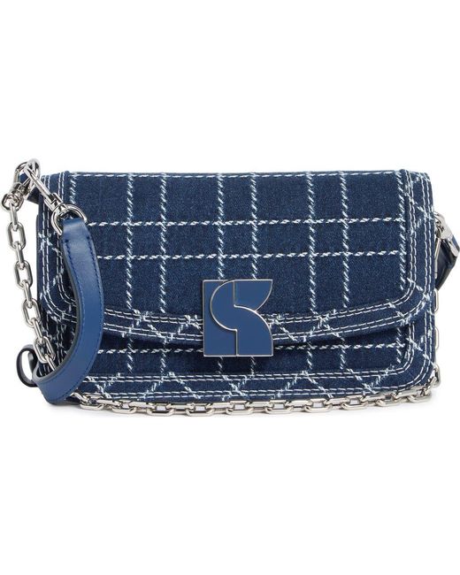 Kate Spade Blue Dakota Denim Check Small Crossbody Bag