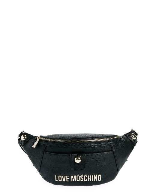 Love Moschino Black Borsa Nero Faux Leather Belt Bag