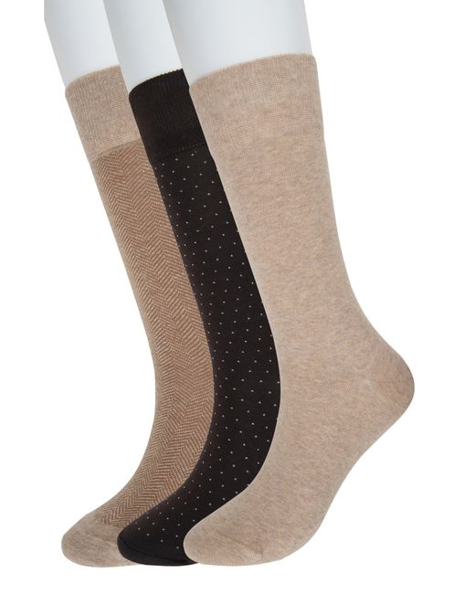 Brooks Brothers Black Assorted 3-pack Essential Dress Socks for men