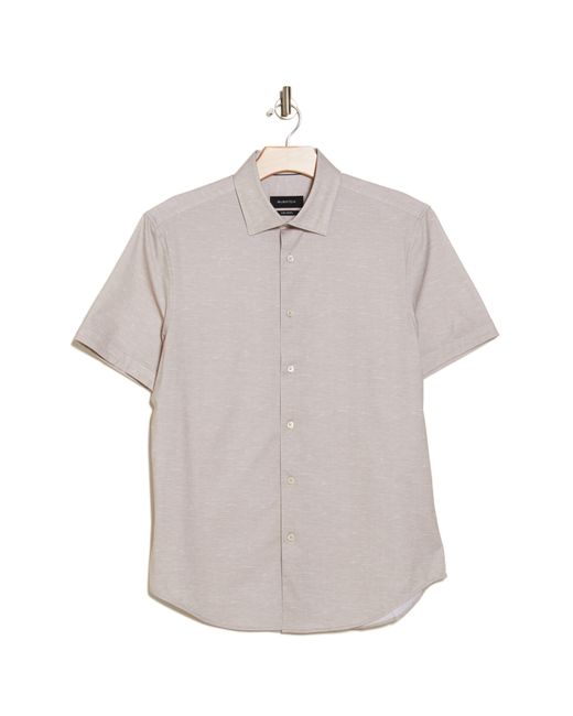 Bugatchi Multicolor Miles Ooohcotton® Heathered Short Sleeve Button-up Shirt for men