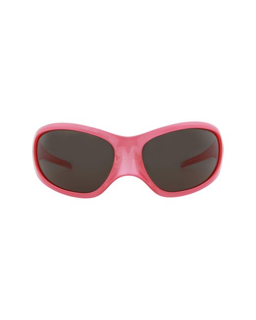 Balenciaga Pink 80mm Wrap Sunglasses