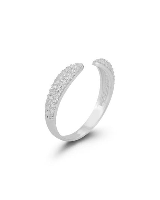 Glaze Jewelry White Cubic Zirconia Sterling Claw Ring