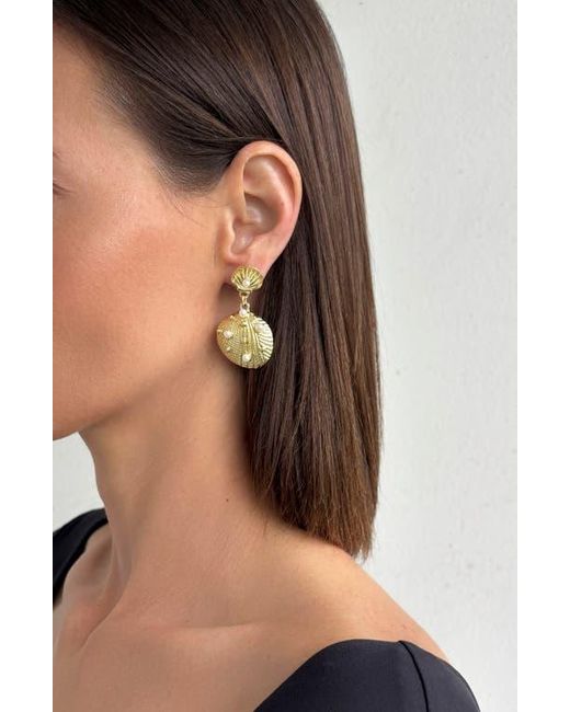Adornia Metallic Shell Drop Earrings