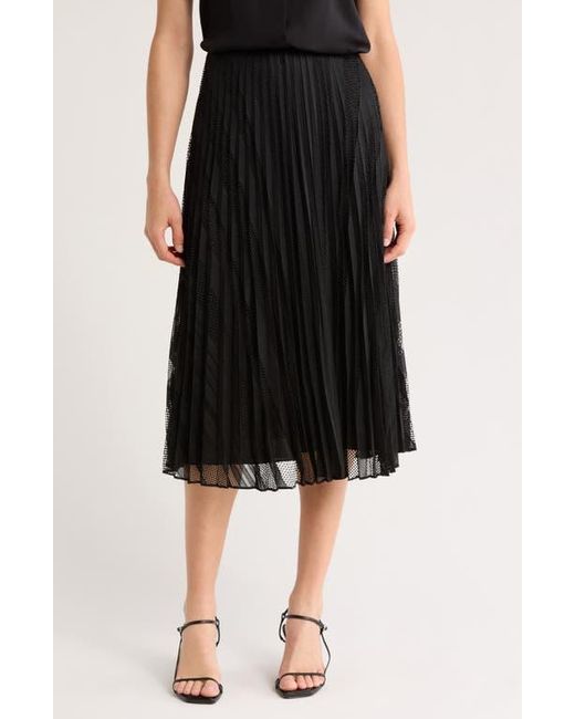 Theory Black Pleated Midi Skirt