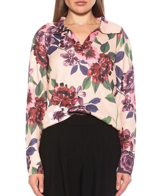Alexia Admor Red Evander Retro Ruby Notch Neck Tunic Top