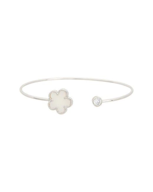 Juvell White Clover Bangle Bracelet