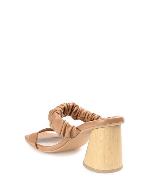 Journee Collection Natural Open Square-Toe Block Heel
