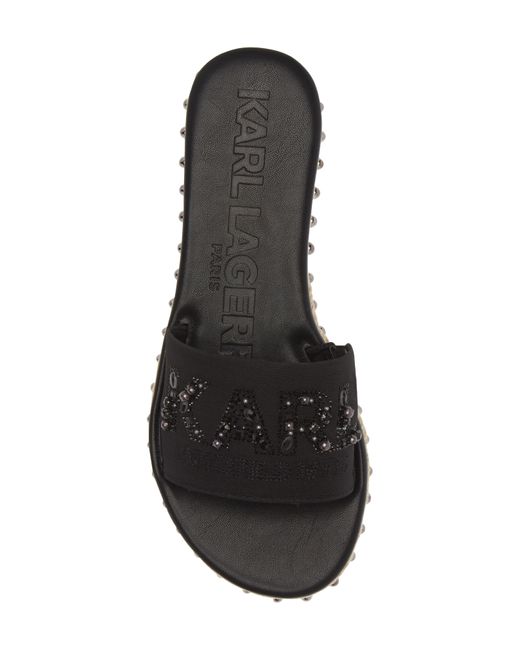 Karl Lagerfeld Black Kamara Pearl Platform Sandal