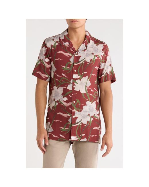 INDUSTRY REPUBLIC CLOTHING Red Floral Camp Shirt for men