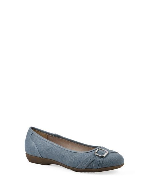 White Mountain Blue Calming Buckle Strap Flat