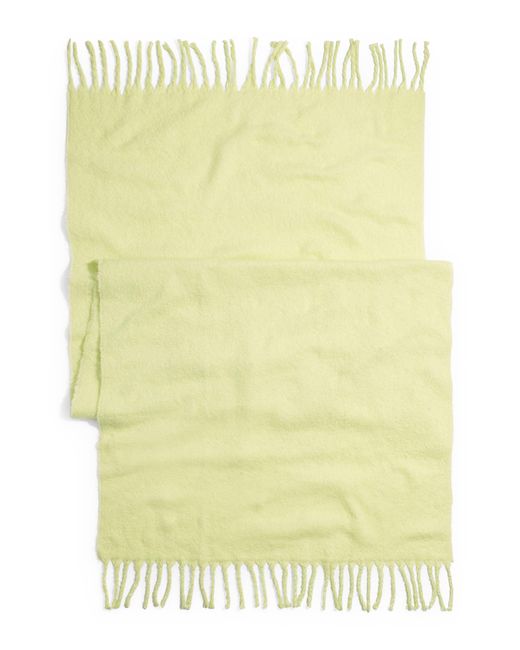 Madewell Yellow Textured Solid Contrast Fringe Scarf