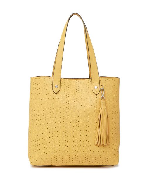 Steve Madden Yellow Lou Perforated Tote Bag