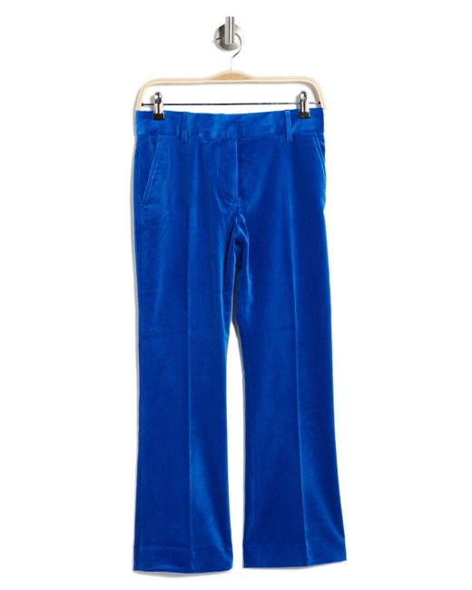 FRAME Le Crop Mini Boot Velvet Trousers in Blue Lyst