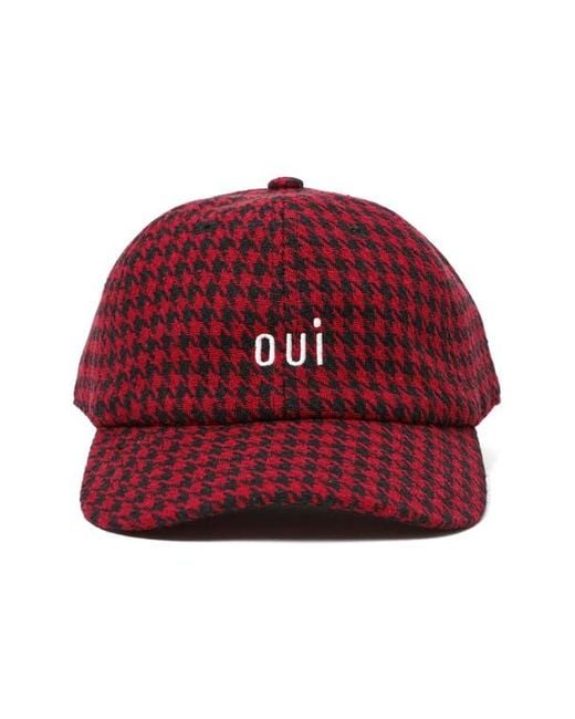 Clare V. Red Wool Adjustable Baseball Cap