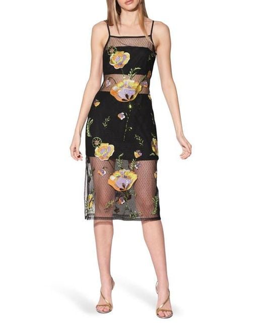 black dress embroidered roses La Femme 32072 Strapless Floral Sequin Prom Gown main image 1
