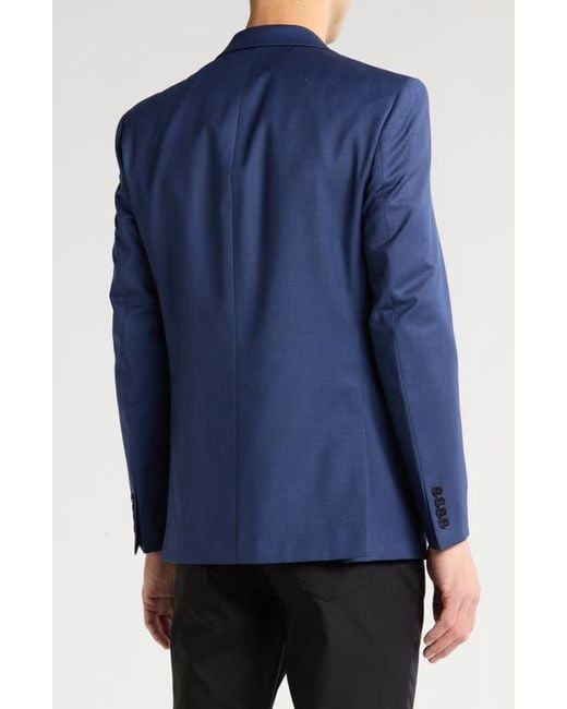 Calvin Klein Blue Solid Wool Suit Suit Separates Jacket for men