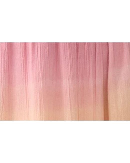 Faherty Brand Pink Mila Ombré Organic Cotton Gauze Maxi Dress