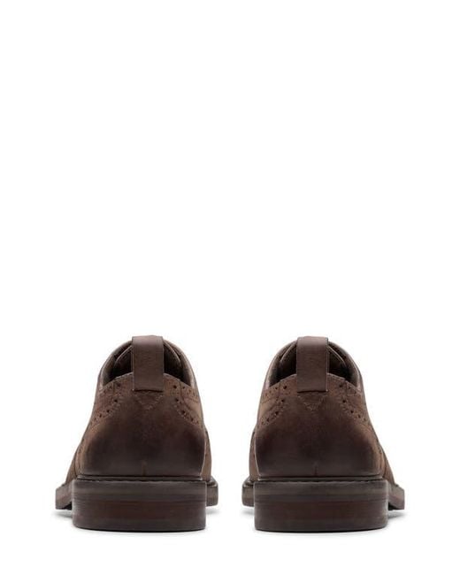 Clarks Brown Aldwin Limit Wingtip Derby for men