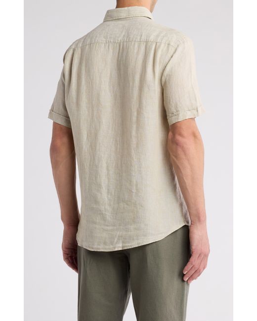 Rodd & Gunn Natural Waiheke Original Fit Short Sleeve Linen Button-up Shirt for men