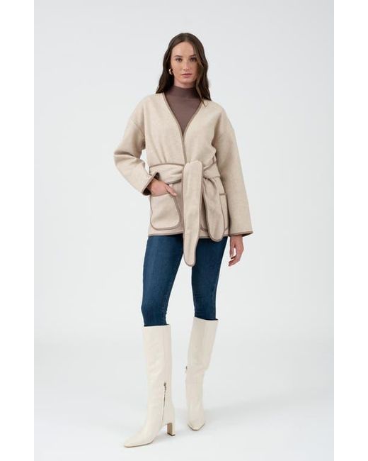 Blu Pepper Natural Belted Coat