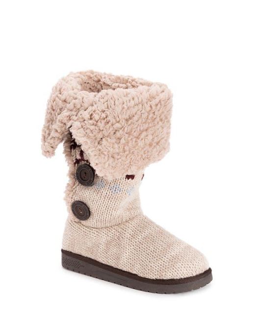 Muk Luks Malena Plaid Faux Fur Boot in White Lyst