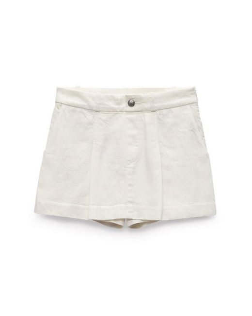 Rag & Bone Blue Esme Pleated Front Cotton Blend Skort