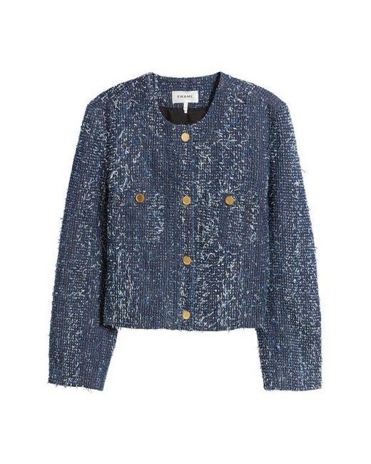 FRAME Blue Denim Bouclé Jacket
