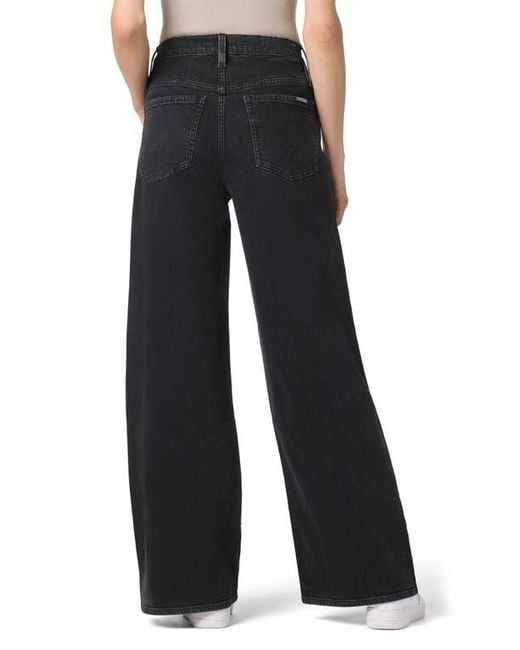 Hudson Black Jamie Forward Seam High Waist Wide Leg Jeans