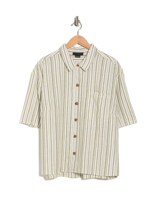 Sanctuary White Camp Linen Stripe Button-up Shirt