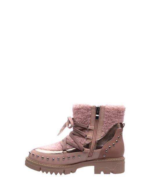 Ninety Union Brown Snowball Faux Shearling Lug Sole Bootie