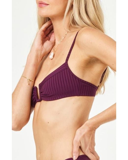 LSPACE Purple Peyton Bikini Top