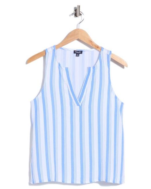 Splendid Blue Split Neck Cotton Gauze Tank