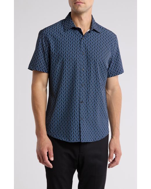 DKNY Blue Jordan Short Sleeve Button-up Shirt for men