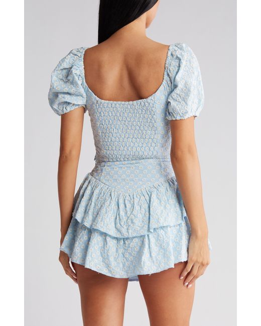 Vici Collection Blue Bittersweet Moments Eyelet Top