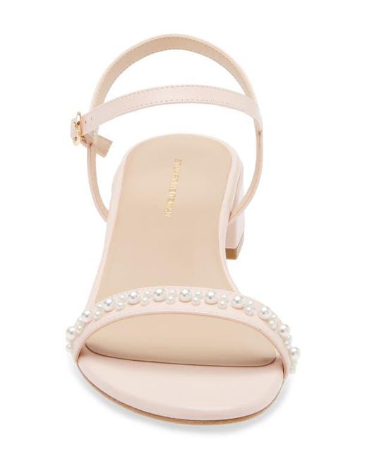 Stuart Weitzman Natural Dancer Faux Pearl Sandal