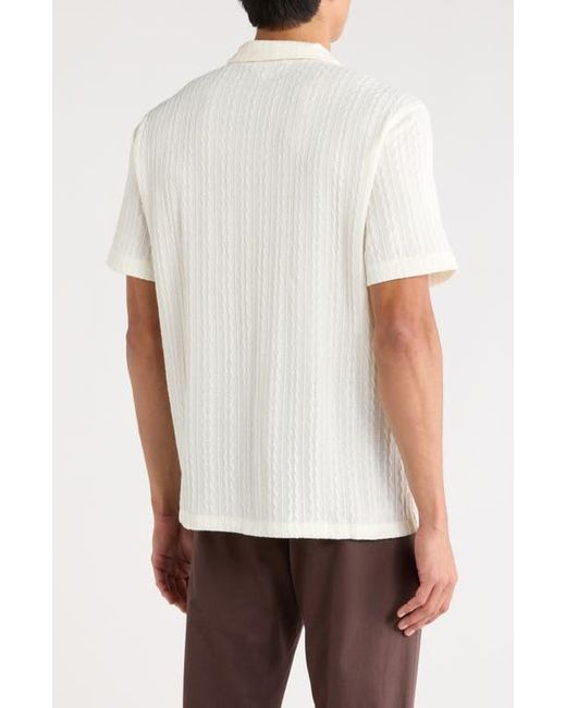 INDUSTRY REPUBLIC CLOTHING White Textured Camp Shirt for men