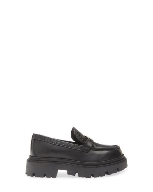 Roberto Cavalli Black Logo Platform Lug Loafer
