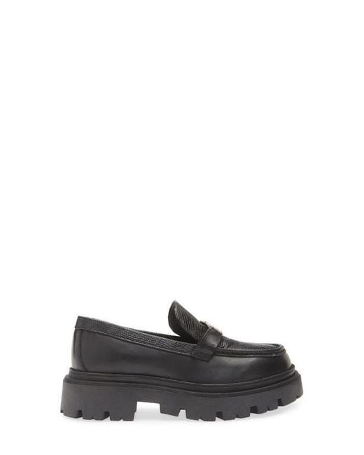 Roberto Cavalli Black Logo Platform Lug Loafer