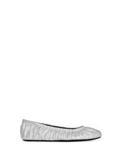 Rebecca Minkoff White Ruched Ballet Flat