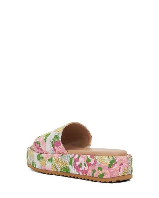 Dune Green Lanie Platform Slide Sandal