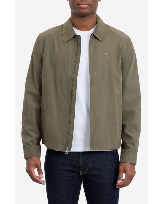Tommy Hilfiger Green Microfiber Golf Jacket for men