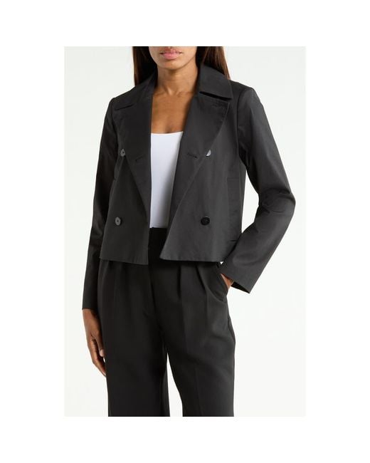 Theory Black Double Breasted Spread Collar Jacket