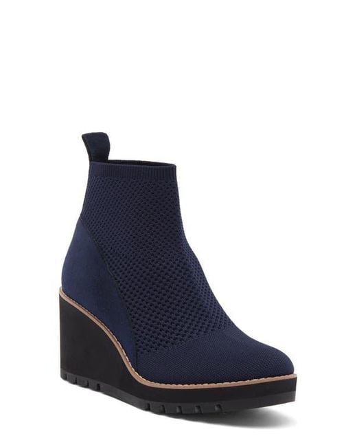 Eileen Fisher Blue Quill Wedge Bootie