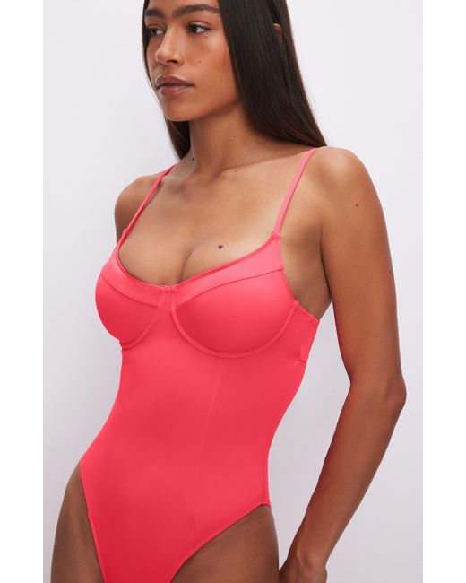 GOOD AMERICAN Red Scuba Show Off One-piece Swimsuit