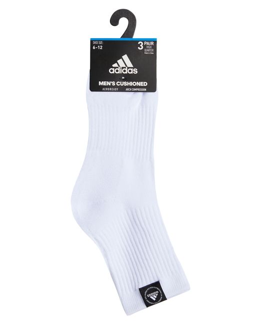 Adidas Blue Assorted 3-pack Cushioned 2.0 Crew Socks for men