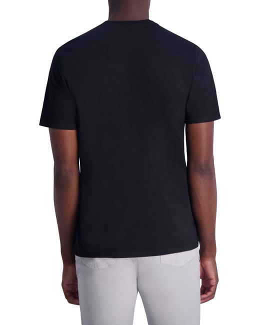 Karl Lagerfeld Blue Rubberized Logo Cotton Graphic T-shirt for men