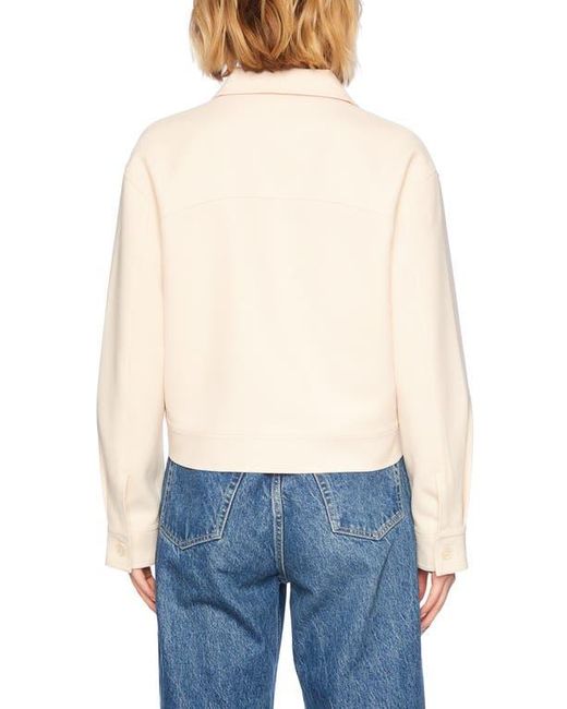 Susana Monaco Blue Pebble Weave Button-Up Jacket