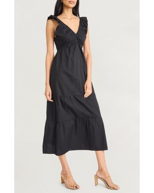 The Good Journey Tiered Midi Dress in Black | Lyst The Good Journey Tiered Midi Dress in Black | Lyst