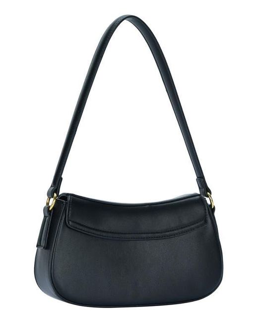 MMS Design Studio Black Buckle Flap Shoulder Bag